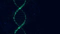 DNA molecule structure, Futuristic Sci-Fi interface, vector
