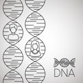 Dna molecule with woman and man Royalty Free Stock Photo