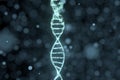 DNA particles and diffused glowing lines, 3d rendering