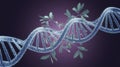 Dna and Plants Intertwine, Suggesting Genetic Modification and Growth Royalty Free Stock Photo
