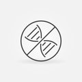 DNA Prohibition vector concept icon in thin line style Royalty Free Stock Photo