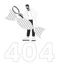 Dna research black white error 404 flash message Royalty Free Stock Photo