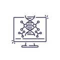 dna research and genetics vector line icon