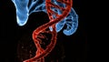 DNA research molecule. 3D illustration. Analysis of structure human genome Royalty Free Stock Photo