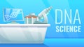 Dna science concept banner, cartoon style Royalty Free Stock Photo