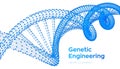 DNA sequence. Wireframe DNA molecules structure mesh. DNA code editable template. Science and Technology concept. Vector