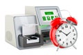 DNA sequencer with alarm clock, 3D rendering Royalty Free Stock Photo