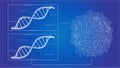 DNA sequencing blueprint RNA sequencing DNA computational models Royalty Free Stock Photo