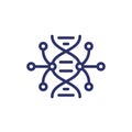 DNA sequencing, genetics line icon