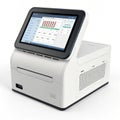 DNA sequencing machine displaying genetic data Royalty Free Stock Photo
