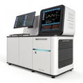 DNA sequencing machine displaying genetic data Royalty Free Stock Photo