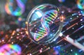 DNA sequencing petri dishes, 3D rendering. Royalty Free Stock Photo