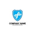 DNA shield logo icon design-vector Royalty Free Stock Photo