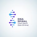 DNA Spiral Abstract Vector Sign, Symbol or Logo Template. Modern Technology, Medicine or Biotechnology Emblem with