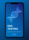 DNA spiral 3d polygonal symbol for UI, UX design template. Low poly Science illustration for homepage app design