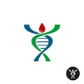 DNA spiral shaped man silhouette logo.