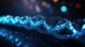 DNA Strand on Abstract Background Blue Tones Royalty Free Stock Photo