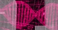 DNA strand and binary coding, scientific data processing image