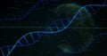 DNA strand and binary coding, scientific data processing image