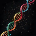 A DNA strand with a black background, emphasizing the intricate double helix structure