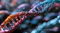 DNA Strand Close-Up Microcosm View - AI Generated