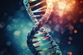 dna strand helix shape with colorful bokeh background Royalty Free Stock Photo