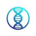 Dna strand icon in circle