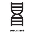 DNA strand icon vector isolated on white background, logo concept of DNA strand sign on transparent background, black filled Royalty Free Stock Photo