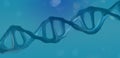 DNA strand illustration ,futurist fantasy background ,blue