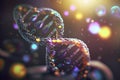 DNA strand image. Medicine and health concept. Genetic and hereditary value. Medical Investigation. Image generated by Ai.