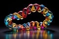 dna strand made from colorful glass beads under soft light Royalty Free Stock Photo