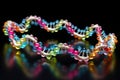dna strand made from colorful glass beads under soft light Royalty Free Stock Photo