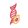 DNA strand with a shield for genetic health protection Royalty Free Stock Photo