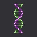 DNA strand symbol. Isolated on black background