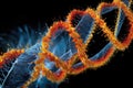 dna strands intertwined on a nanoscale