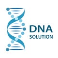 DNA Strands Solution logo icon flat design, stock vector illustration