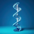 DNA structure with blue helix. Virtual modeling of chemical processes Royalty Free Stock Photo