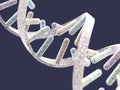 DNA structure on dark blue background Royalty Free Stock Photo
