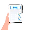 DNA structure document. Structure molecule and cell, chromosome. Genetic engineering. Vector stock illustration