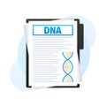 DNA structure document. Structure molecule and cell, chromosome. Genetic engineering. Vector stock illustration