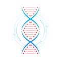 DNA structure Icon set. Structure molecule and cell, chromosome. Genetic engineering. Vector stock illustration