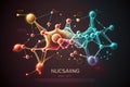 DNA structure molecule. Beautiful colorful illustration. style. Generative AI Royalty Free Stock Photo