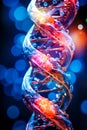 DNA. Study of gene structure of cell. DNA molecule structure. Genetic engineering of the future Royalty Free Stock Photo