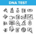 Dna Test Collection Elements Icons Set Vector Royalty Free Stock Photo