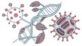 DNA, Virus, and Molecule Illustration, Medical Science and Research, vector design Generative AI Royalty Free Stock Photo