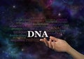 DNA Word Cloud on Deep Space Background Royalty Free Stock Photo
