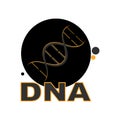 DNA icon. Flat style. Isolated. Double helix.