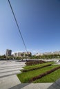 Fragment of a new recreation park on the embankment of the city