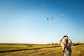 Dnepropetrovsk, Ukraine - 08.30.2020: Balloon Festival. Flying balloons against the blue sky