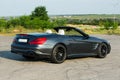 Photos of the Mercedes Benz SL550 convertible on the road Royalty Free Stock Photo